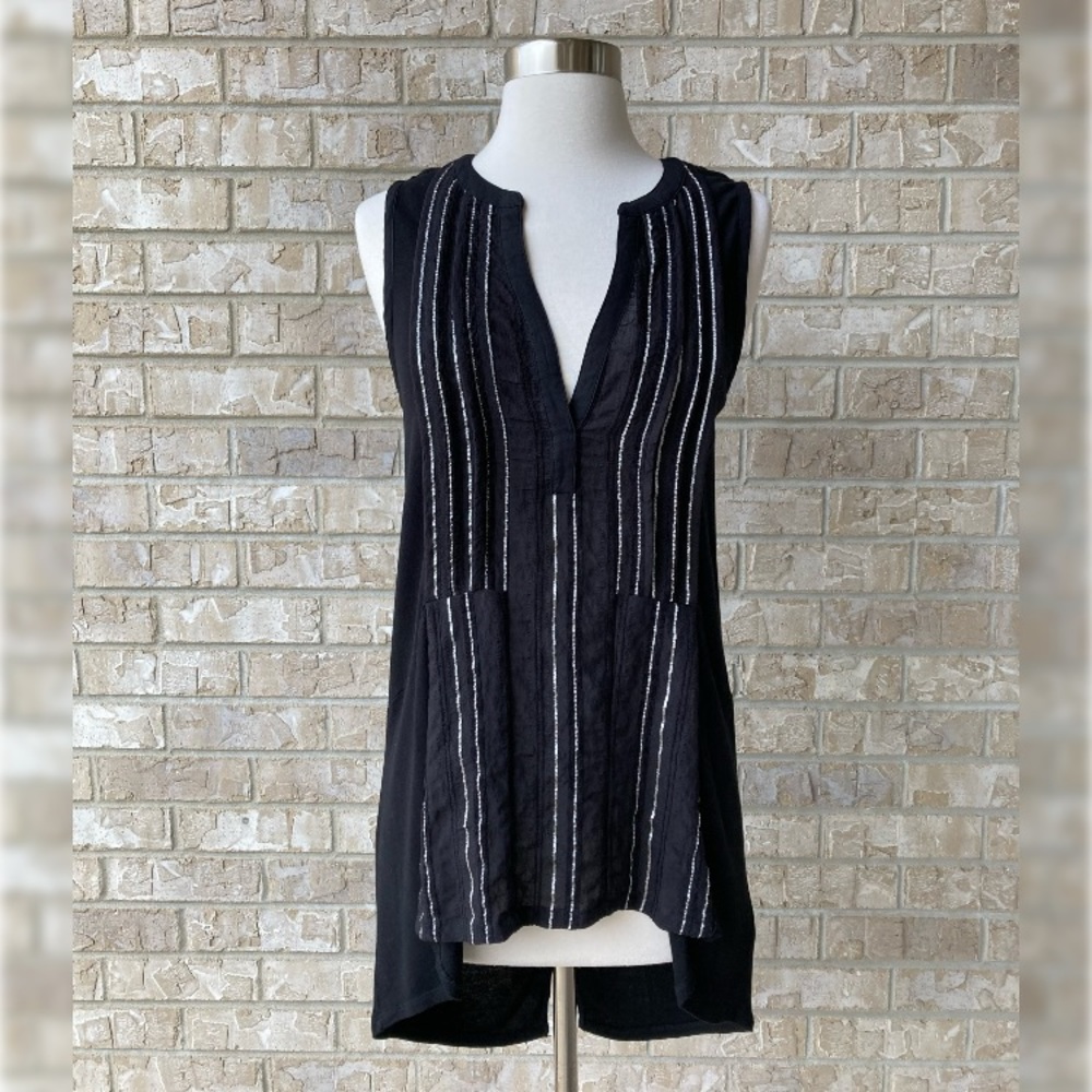Anthropology Deletta Top Silver Stripes Blouse M🌸
